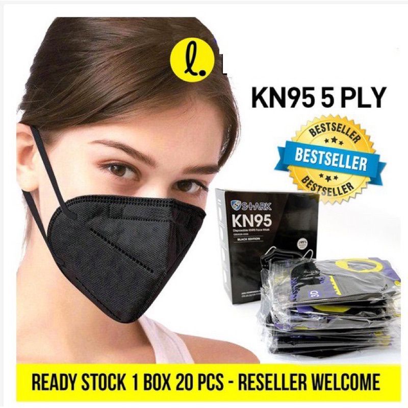 Masker KN95 hitam stark