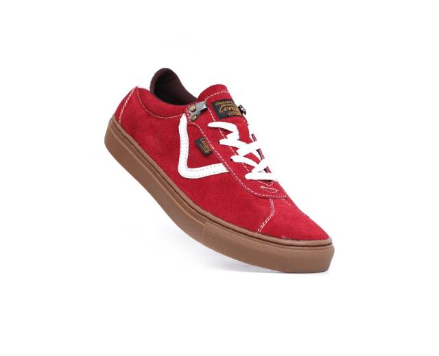 Sepatu Lokal Shoes Local Pride Cevany Ballad Os Low Cut Red Gum