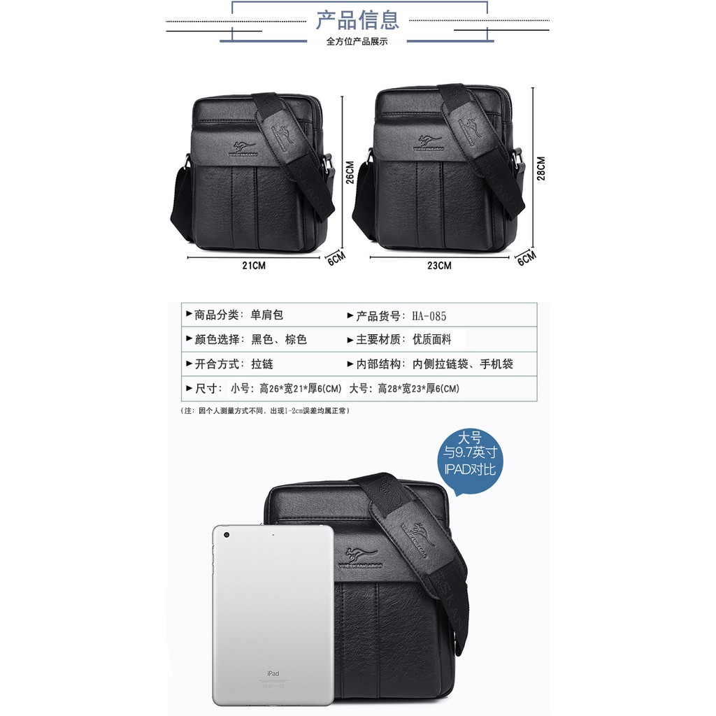 [ORIGINAL] Yueskangaroo Tas Selempang Kulit Import Pria Korean Fashion Style Men's Shoulder Bag