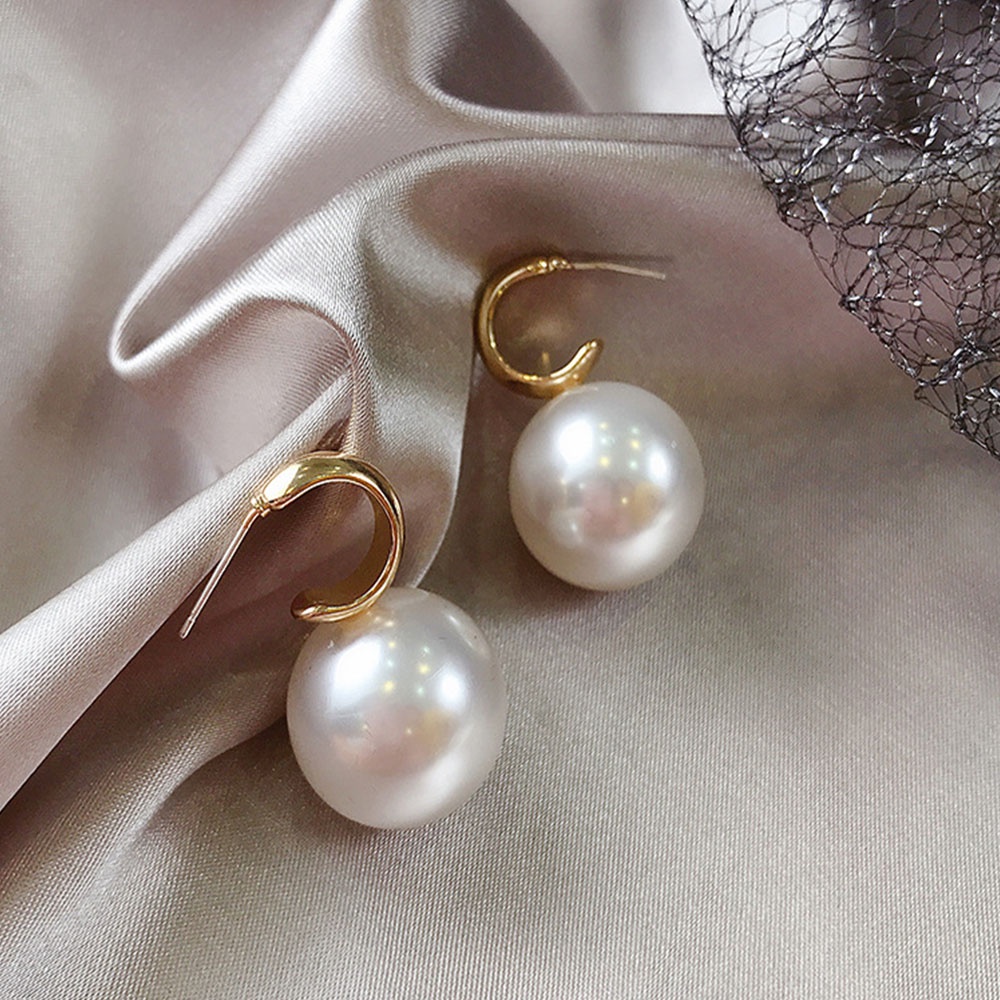 【COD Tangding】Simple Pearl Earrings Female Korean Internet Personality Earstuds Fashion Accessories