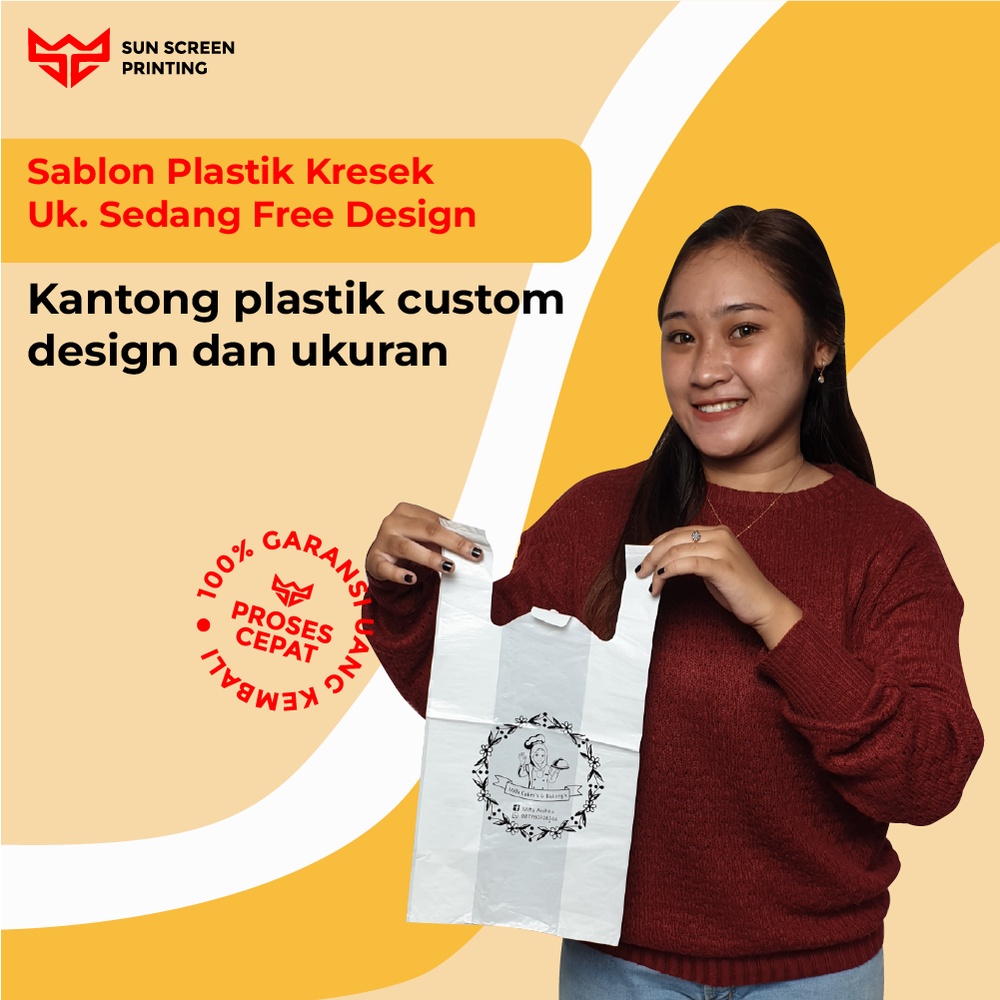 Sablon Plastik Kresek Uk Sedang FREE DESIGN