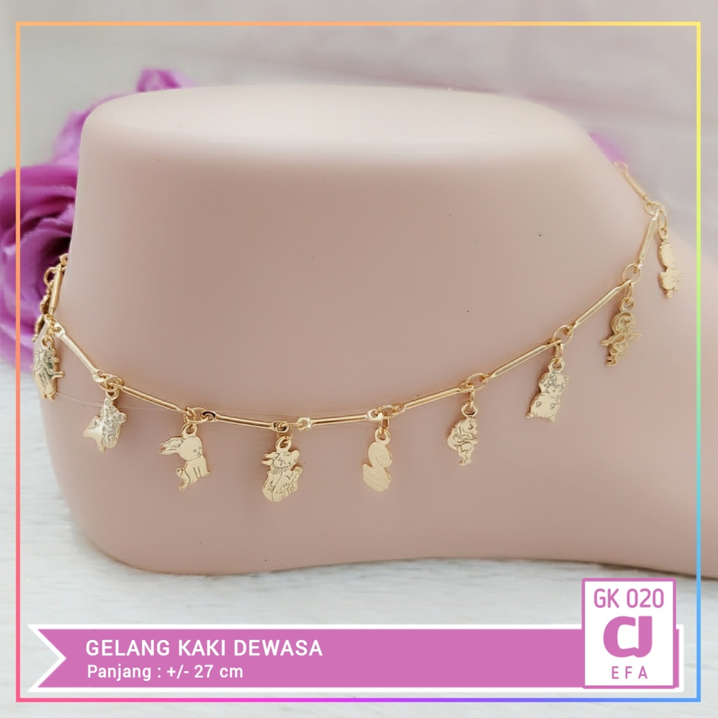 Gelang kaki xuping gelang kaki dewasa hewan lucu lapis emas gold GK 020
