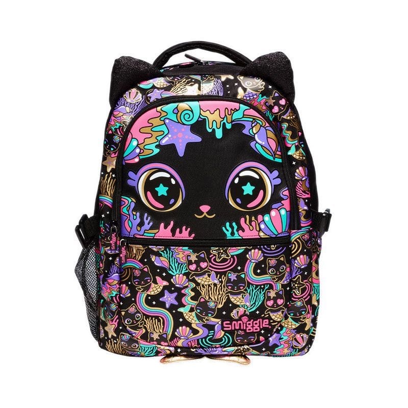 Smiggle Backpack Attach Hey Black Cat