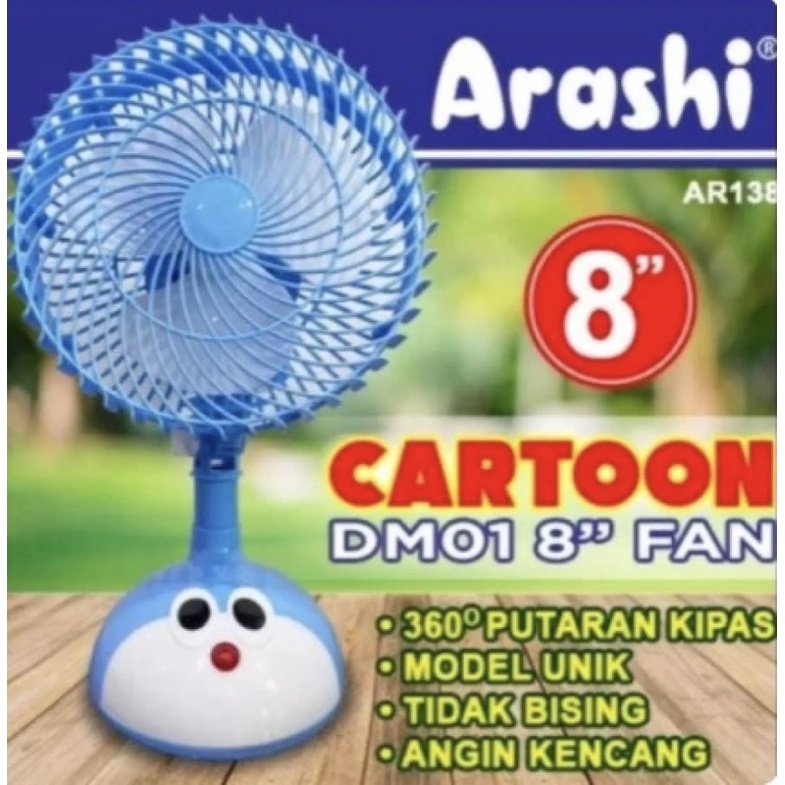 Arashi TDF838 Kipas Angin Meja WINDMILL Desk Fan Kecil TDF838 8 Inch 2 Speed Kecepatan