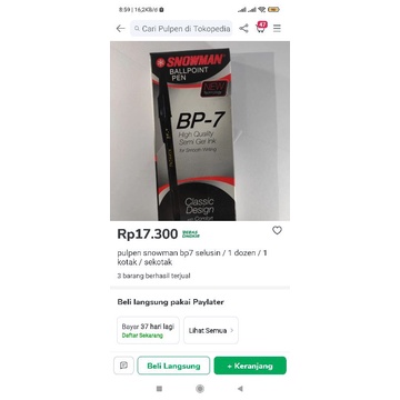 

pulpen snowman bp7 hitam