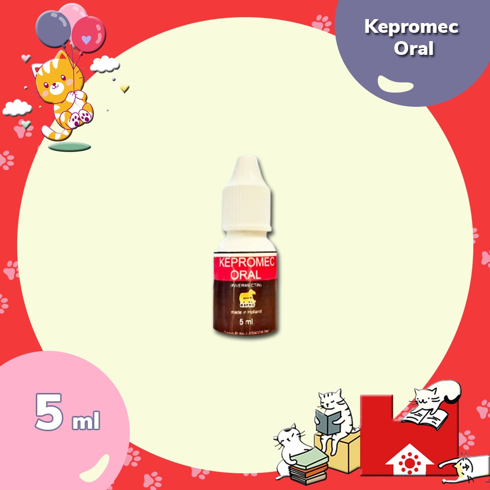 Kepromec Oral 5ml - Obat Kutu Jamur Scabies Kucing &amp; Anjing