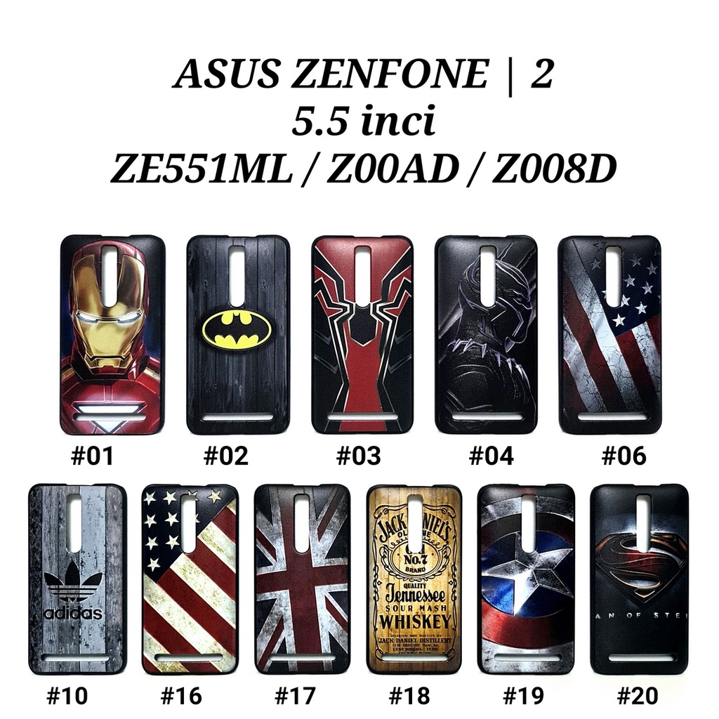 ASUS ZENFONE 2 5.5 - ZE551ML Z00AD Z008D / ZENFONE 2 LASER 5.0 - ZE500KL Z00ED / ZENFONE 2 LASER 5.5 - ZE550KL Z00LD | MAN HARD CASE Marvel Super Hero