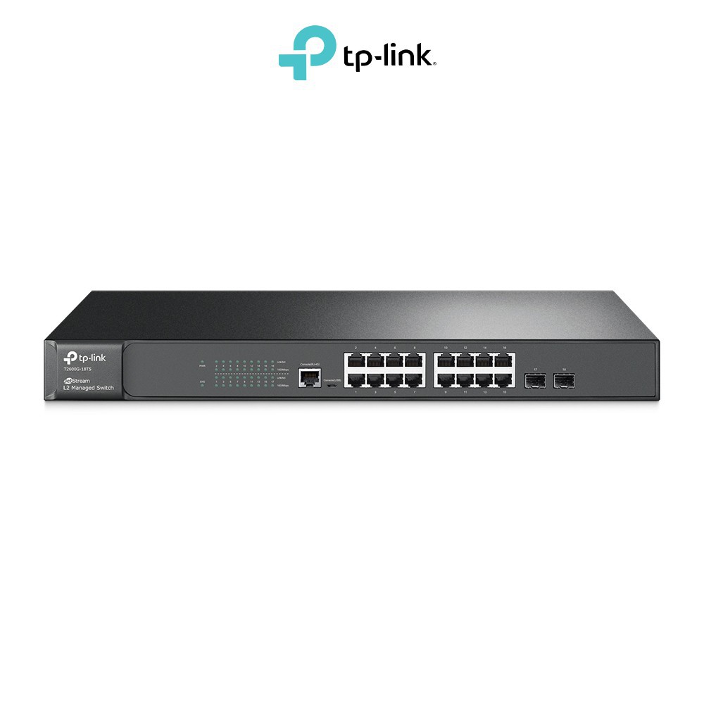 TP-LINK Switch T2600G-18TS ( TL-SG3216) JetStream 16-Port Gigabit L2 Managed Switch with 2 SFP Slots