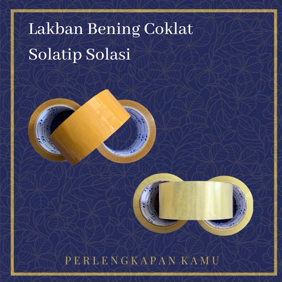 

Lakban Bening Coklat Solatip Solasi Murah 90 Yard