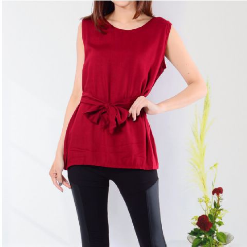 [Blouse Adela Maroon CL] blouse wanita rayon maroon
