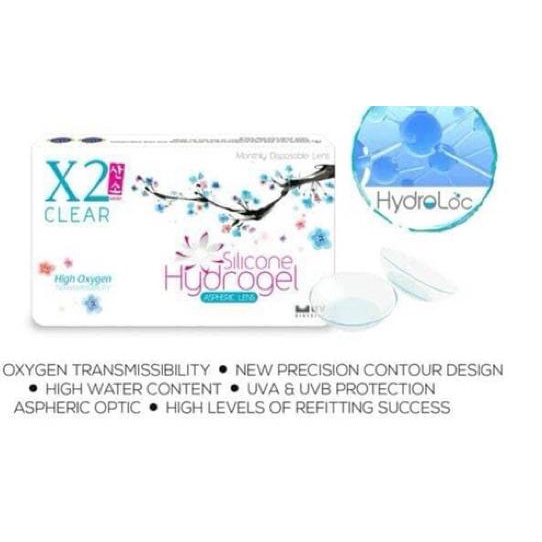▲ X2 SANSO CLEAR Silicone Hydrogel / X2 Sanso Bening Bulanan ➷