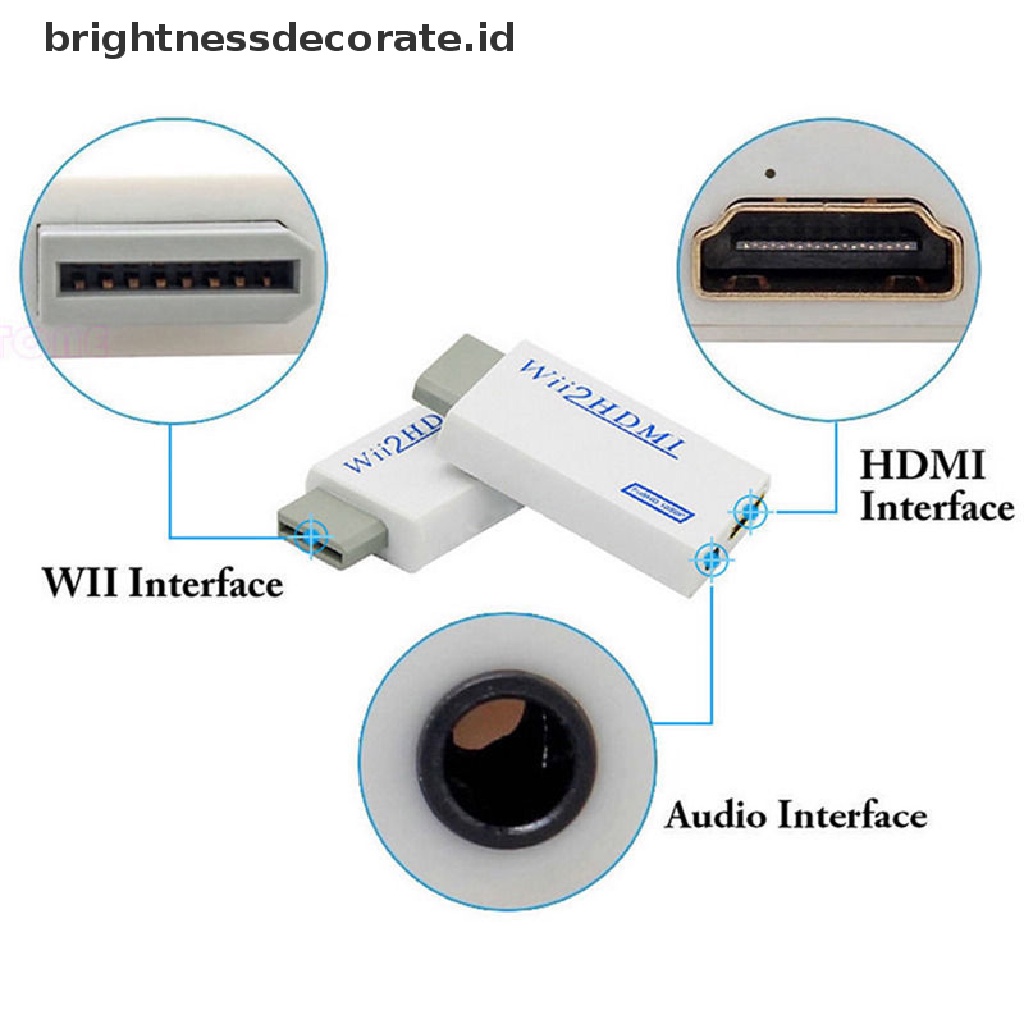 Adapter Konektor Konverter Wii Ke Hdmi 1080p / 720p Hd Dengan Kabel