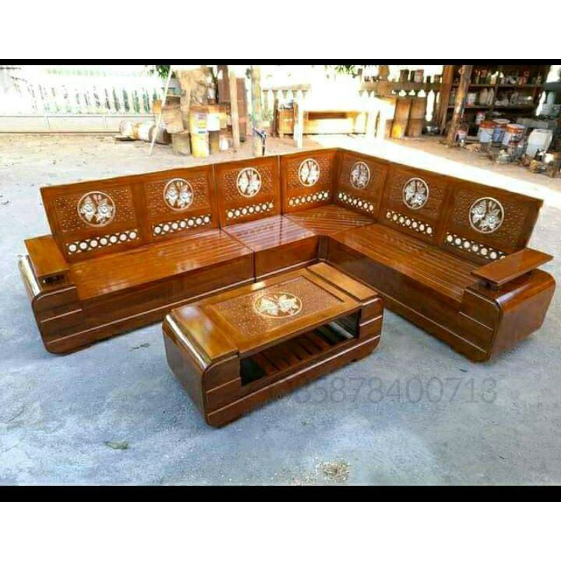 COD  Ready Stok  KURSI TAMU MINIMALIS Full Kayu JATI - KURSI SUDUT MINIMALIS - KURSI KOPER KAYU JATI