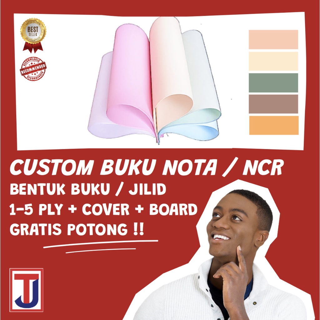 

[CUSTOM BUKU NOTA] Kertas NCR Top Middle Bottom (1 Buku isi 1-5 PLY)