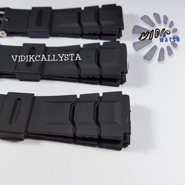 Tali jam tangan Rubber Karet Silicone 22mm Casio Hitam 22 MM