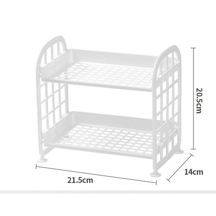 Rak susun 2 tinggat plastik wadah tempat mini serbaguna multifungsi di rumah untuk alat tulis mandi kosmetik bumbu dapu dan lain nya NBRS