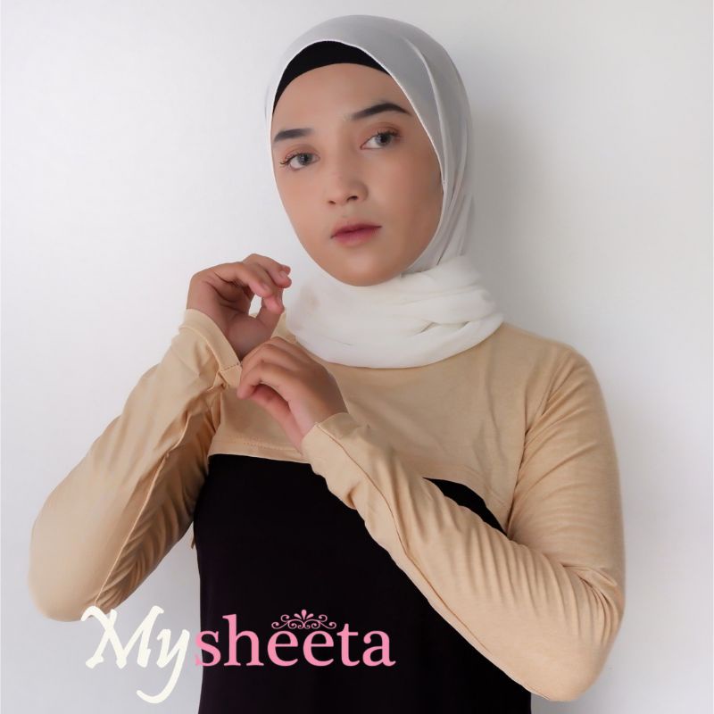 manset crop premium• manset sambung lengan bolero • manset kaos •-Cream