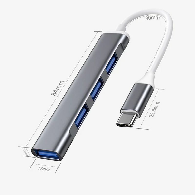 Kabel Adapter USB Hub Type C Cable Multi Port 4 in 1 to USB 3.0 Macbook Air Pro 2020 2021 M1