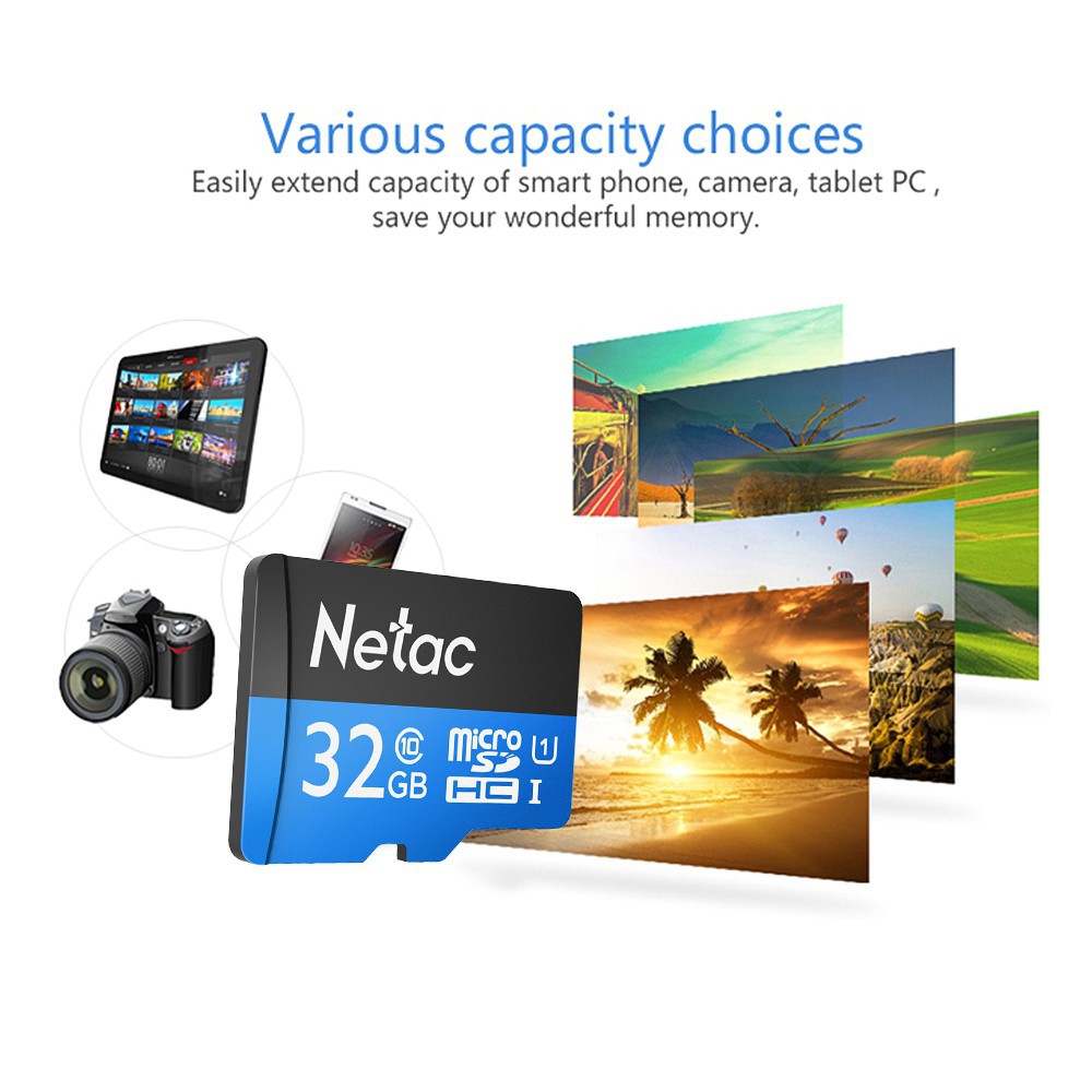 Netac P500 Class 10 Kartu Memori Micro SDHC TF Kecepatan Tinggi hingga 70mb / S