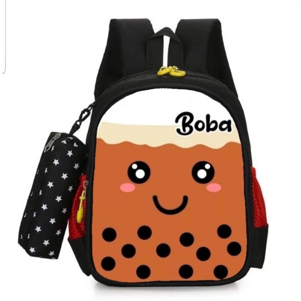 RASTA_BAGS17 - Tas Boba printing Tas ransel anak TK PAUD SD tas sekolah motif boba termurah bisa cod tas gemblok anak kelas 1 2 3 4 tas ngaji