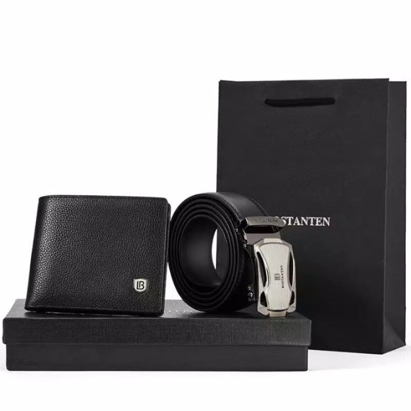 BOSTANTEN  ORIGINAL Ikat Pinggang Pria dan Dompet pria kulit Asli Premium produk