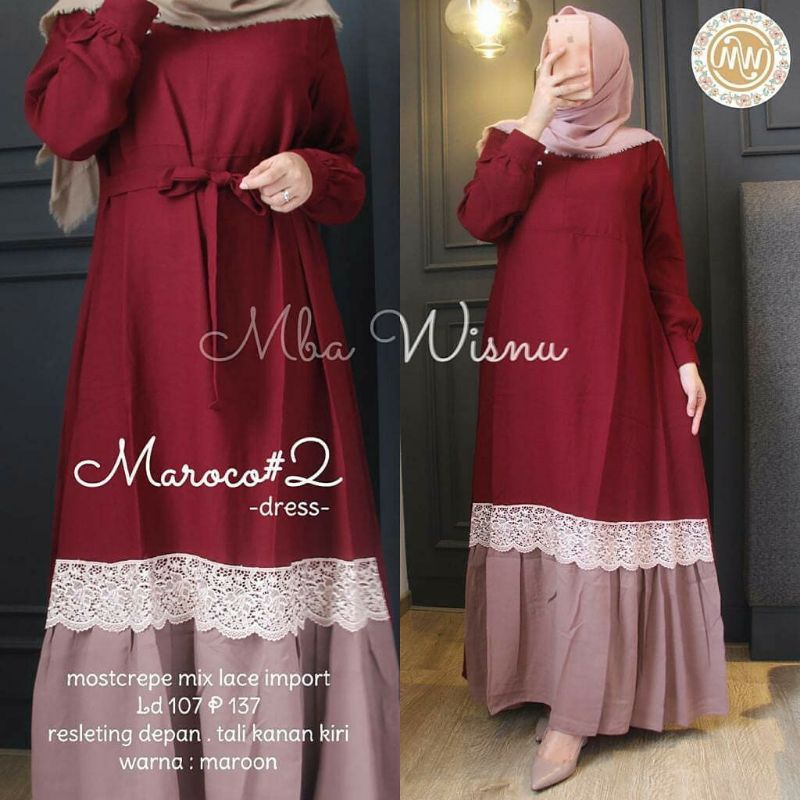 Baju Muslim wanita Pakaian Muslim Wanita Syari Muslim Remaja Gamis Modis Wanita 2020 Terbaru | ALUNA