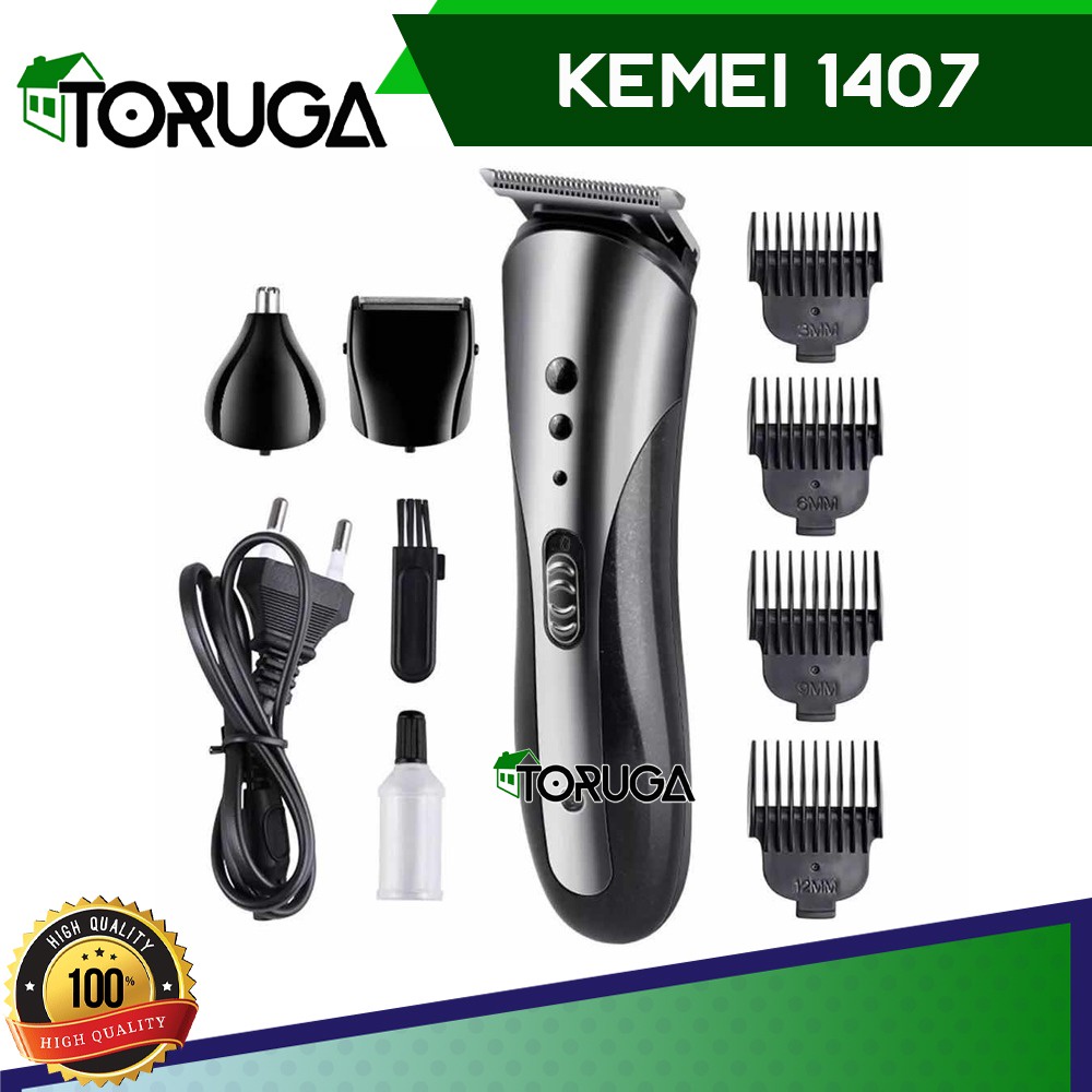 Alat Cukur Kemei 1407 Clipper 3 in1 Alat cukur potong rambut charger jenggot alis