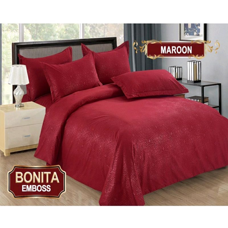 Sprei bonita embos elegant polos no 3 uk 120x200 Maroon