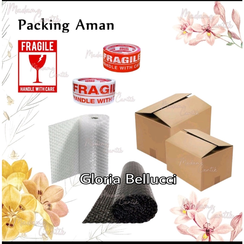 

packing bubble wrap tambahan kardus dus pengaman fragile