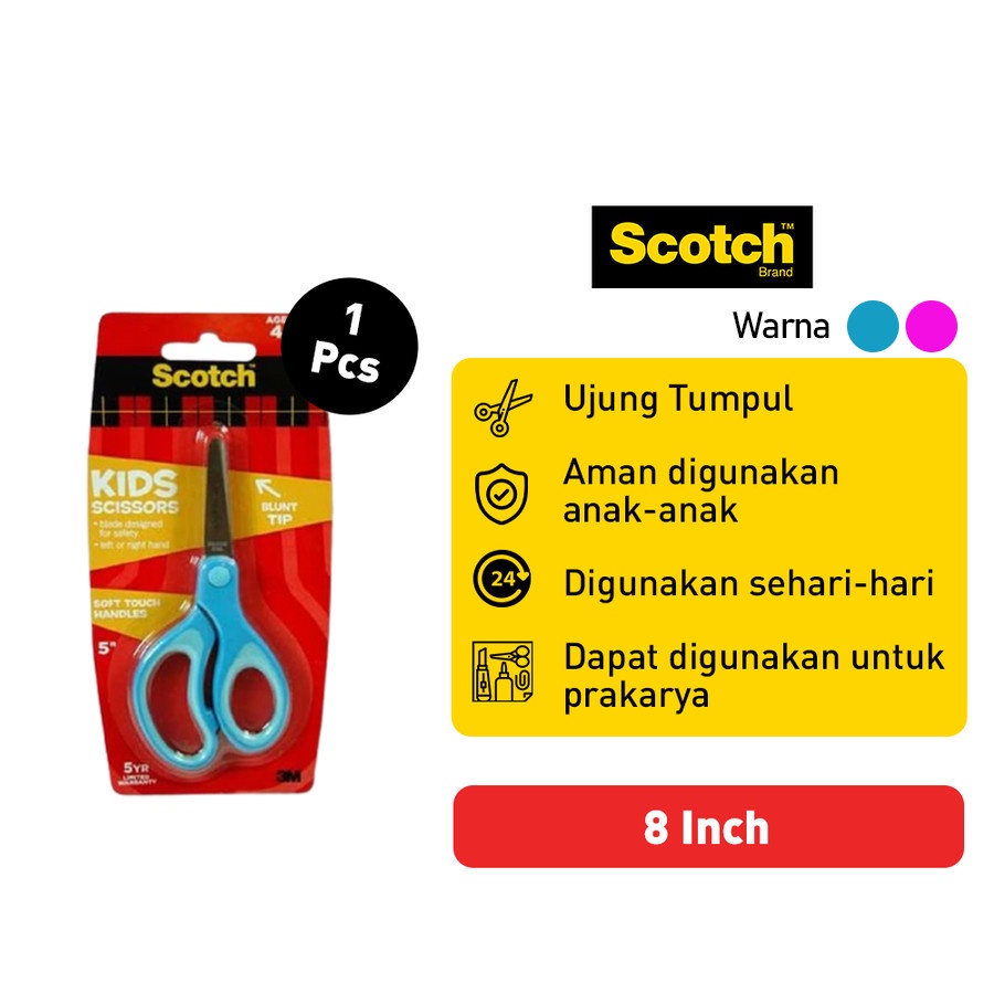 

Gunting Anak Multifungsi Aman dan Ergonomis 8 inch Scotch 3M 1442B