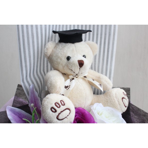 Buket Bouquet Bunga Boneka Beruang Wisuda