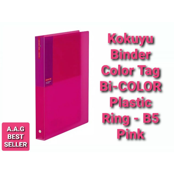 

KOKUYO BINDER COLOR TAG BI-COLOR PLASTIC RING-B5 PINK