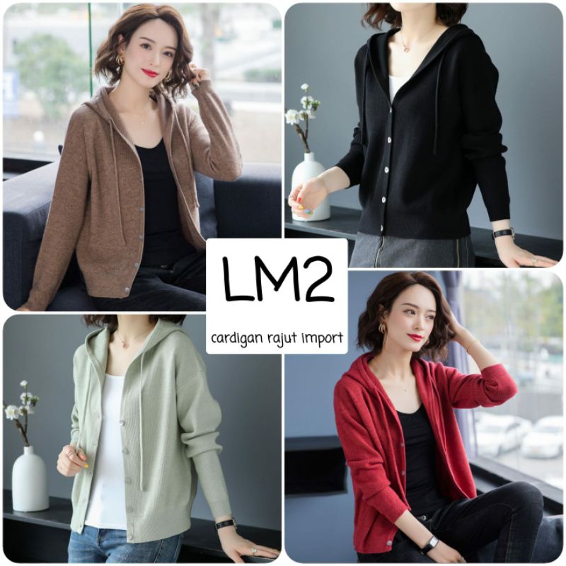 Cardigan Hoodie Kancing Knit Import TM (LM2)