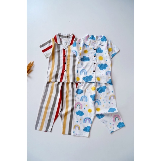 LINSKY BABY - One Set Rayon Panjang Setelan Anak Unisex Hollaby