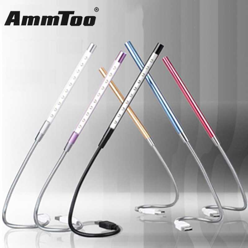 Lampu Pencahayaan Unik Ammtoo Lampu Belajar LED USB Metal Flexible 10 LED - T2A