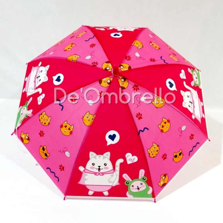 (007C)Payung PVC Anak Motif Animals Dasar Warna/Payung Anak Lucu/Umbrella Pelindung Hujan