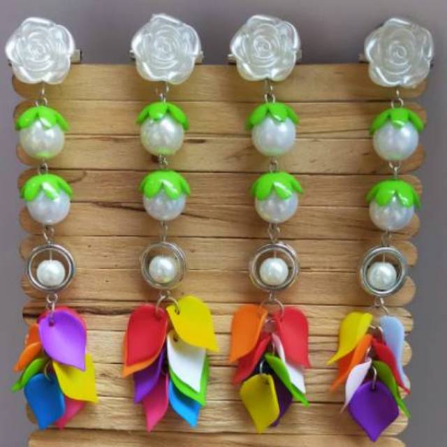 Bros dagu juntai lusinan (isi 12 pcs) Bros Dagu Juntai Pelangi