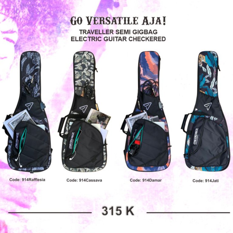 Semi gigbag gitar elektrik checkered