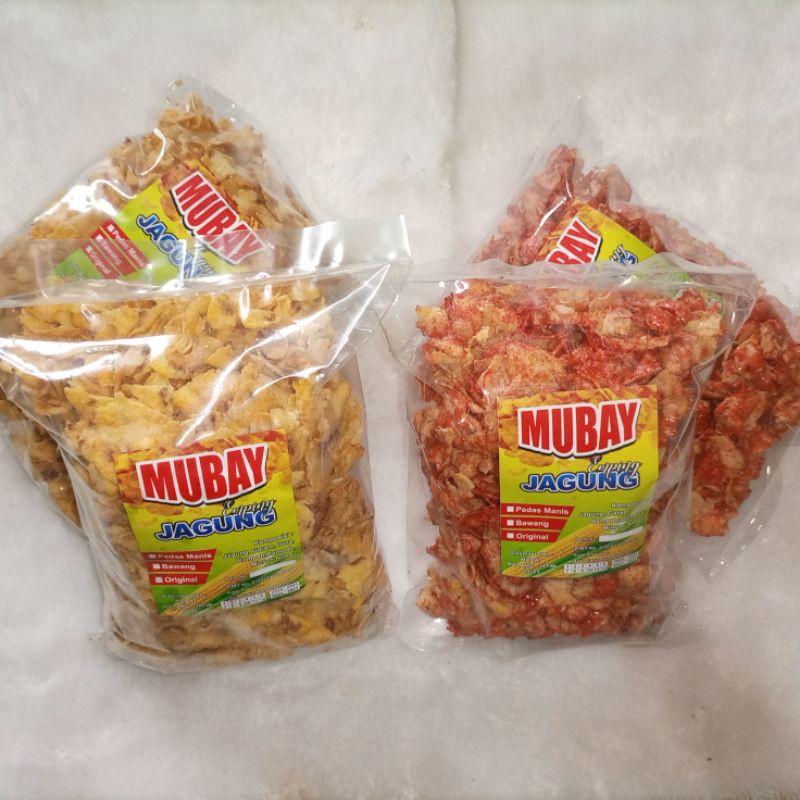 

emping jagung mubay gurih 170gram dan pedas 230gram