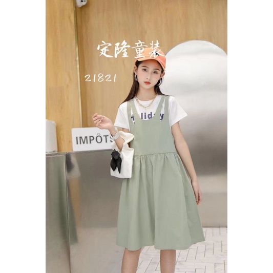 Baju Dress Rok Gantung Lucu Anak Perempuan Korea Style Import Premium Umur -12Tahun