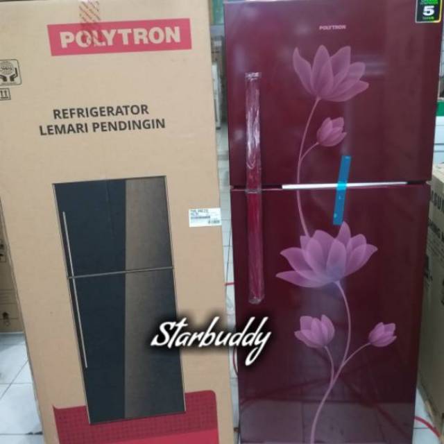 KULKAS POLYTRON PRB-219 , PRB219 2 PINTU TANPA BUNGA ES