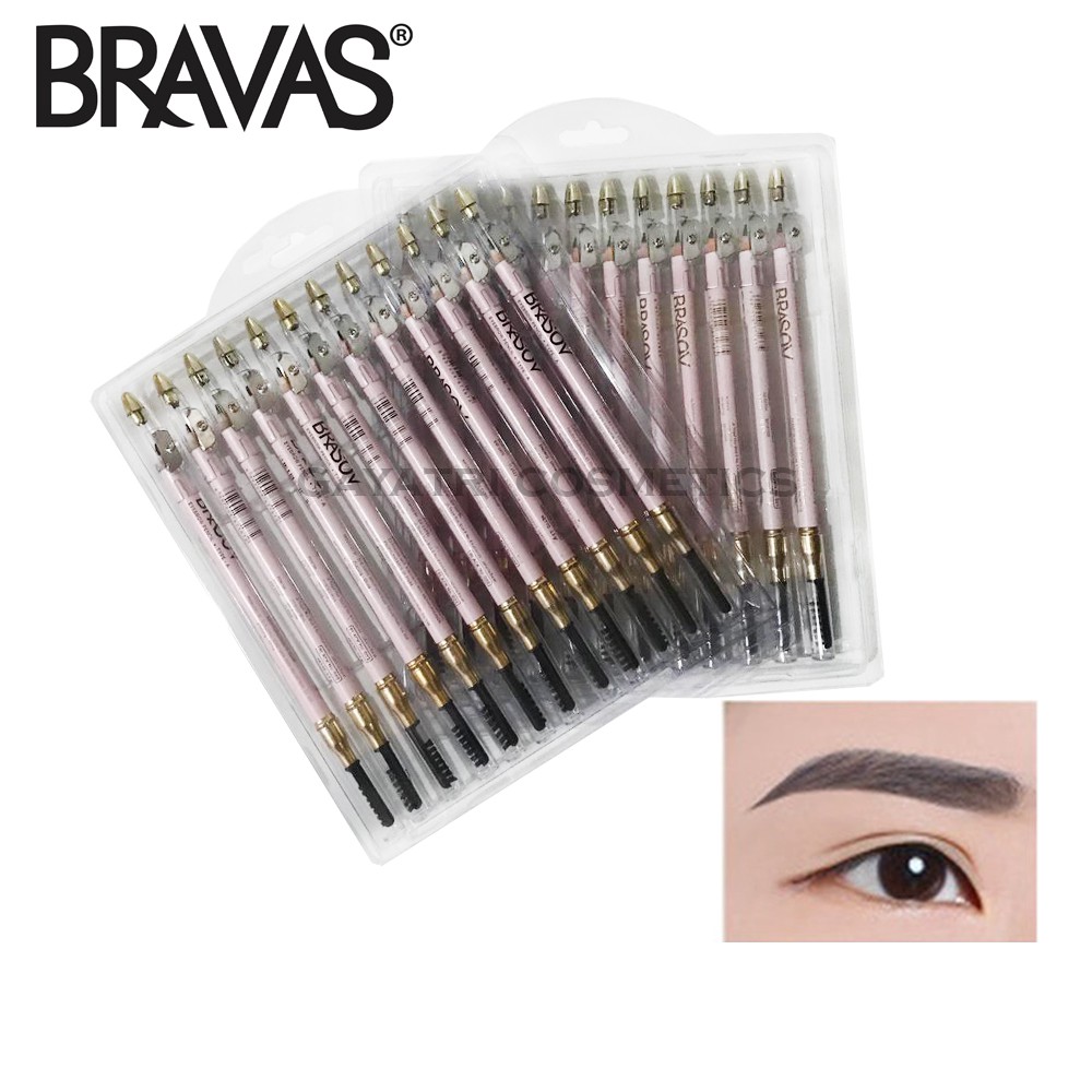 Brasov Eyebrow Pensil Alis Sikat 12 Pcs