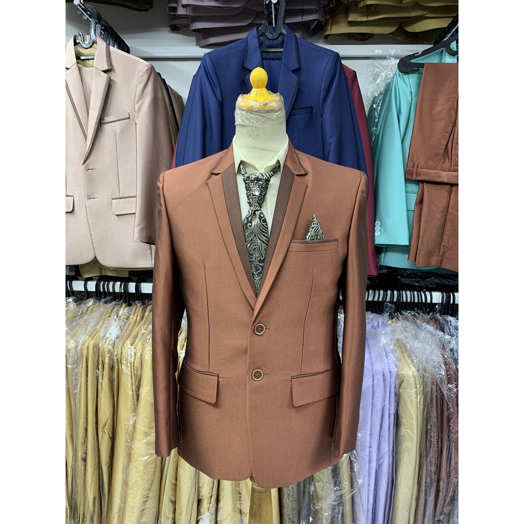 JAS MERAH BATA TUA JAS WEDDING JAS FORMAL SETELAN JAS SLIMFIT