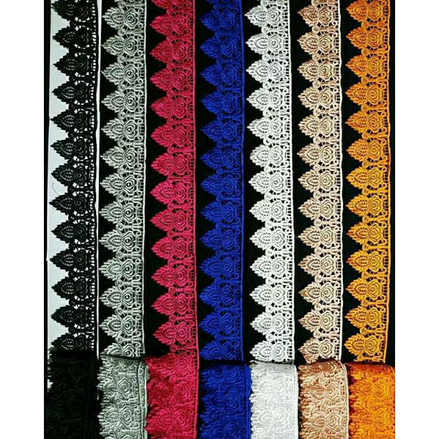 RENDA BORDIR ROLL PINGGIRAN MUKENA MOTIF STUFA