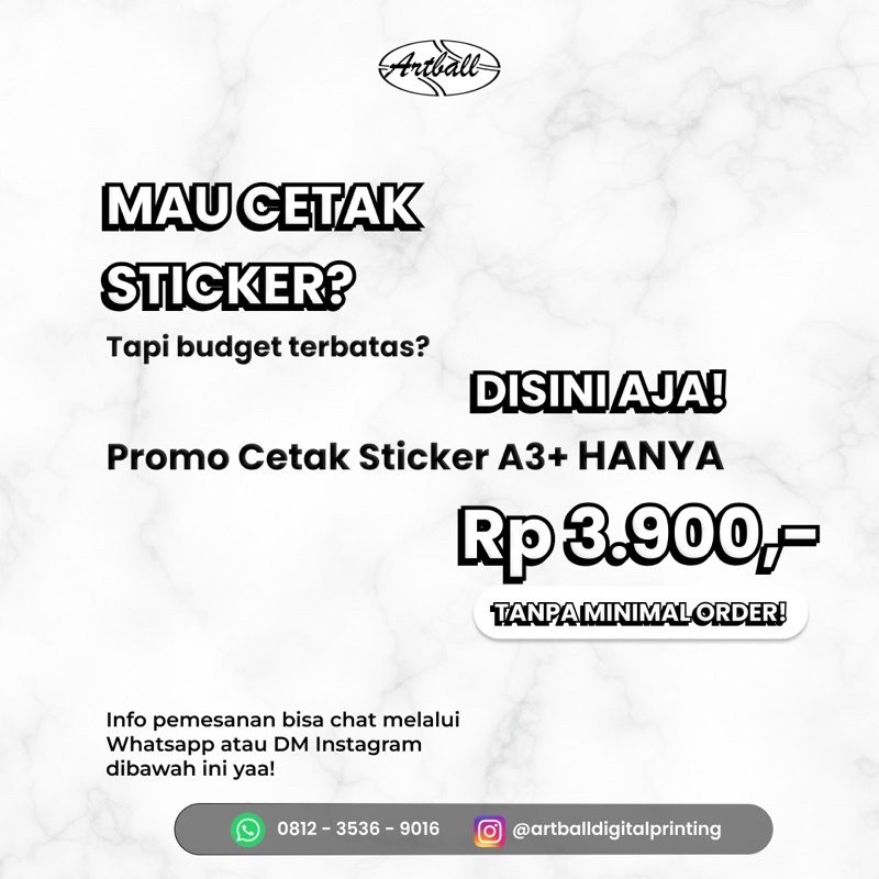 

Cetak sticker A3+ murah