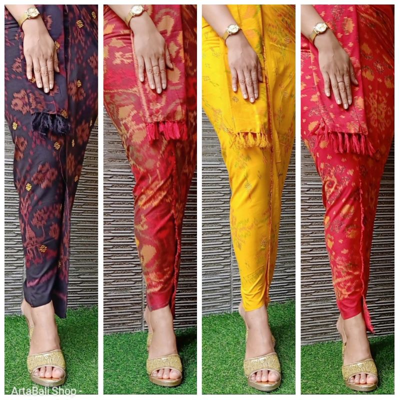 Kamen Lembaran Endek Bordir Tabur + Selendang