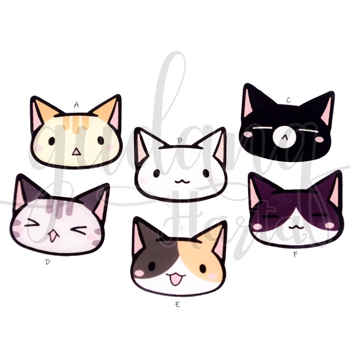 Pin Akrilik Cute Cat Face Bros Tas Motif Muka Kucing Lucu GH 208492