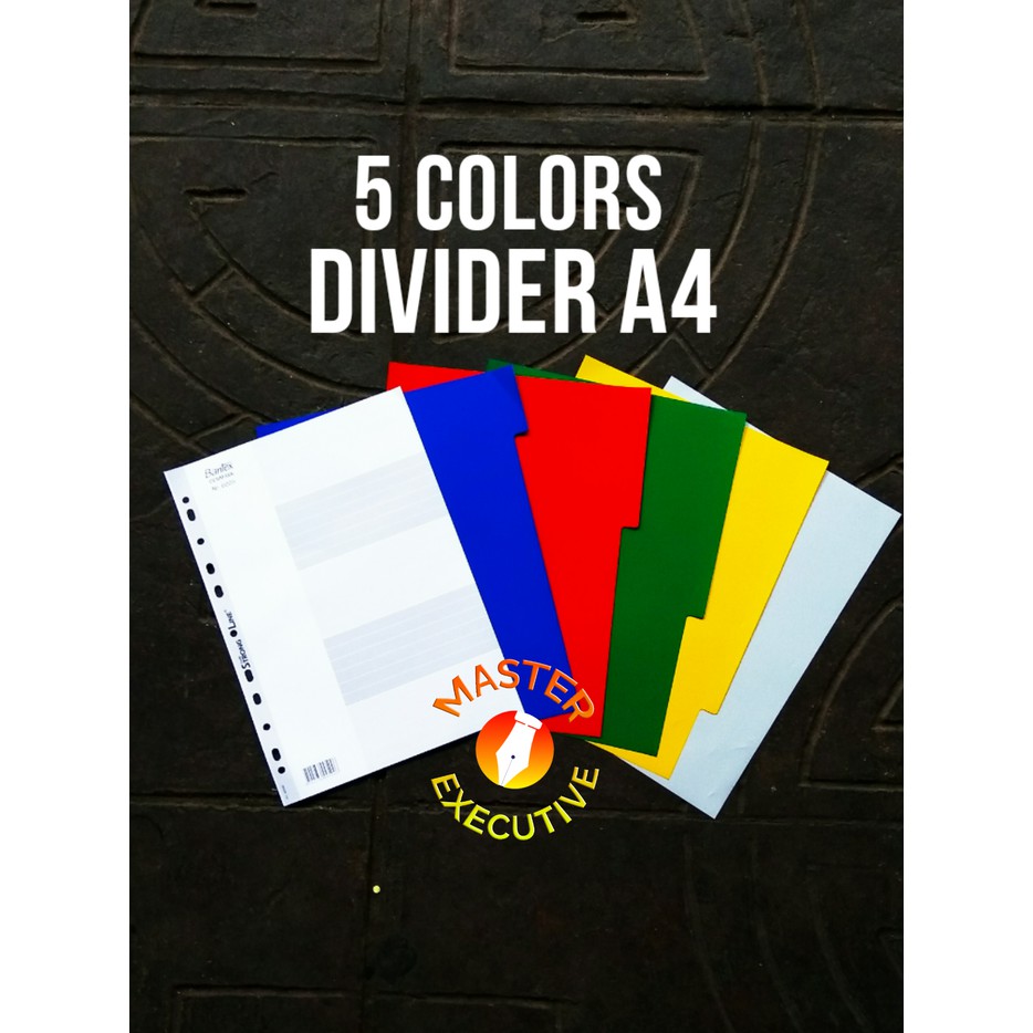 

Bantex PP Colour Divider A4 / Strong Line 6005 Pembatas Ordner 5 Warna