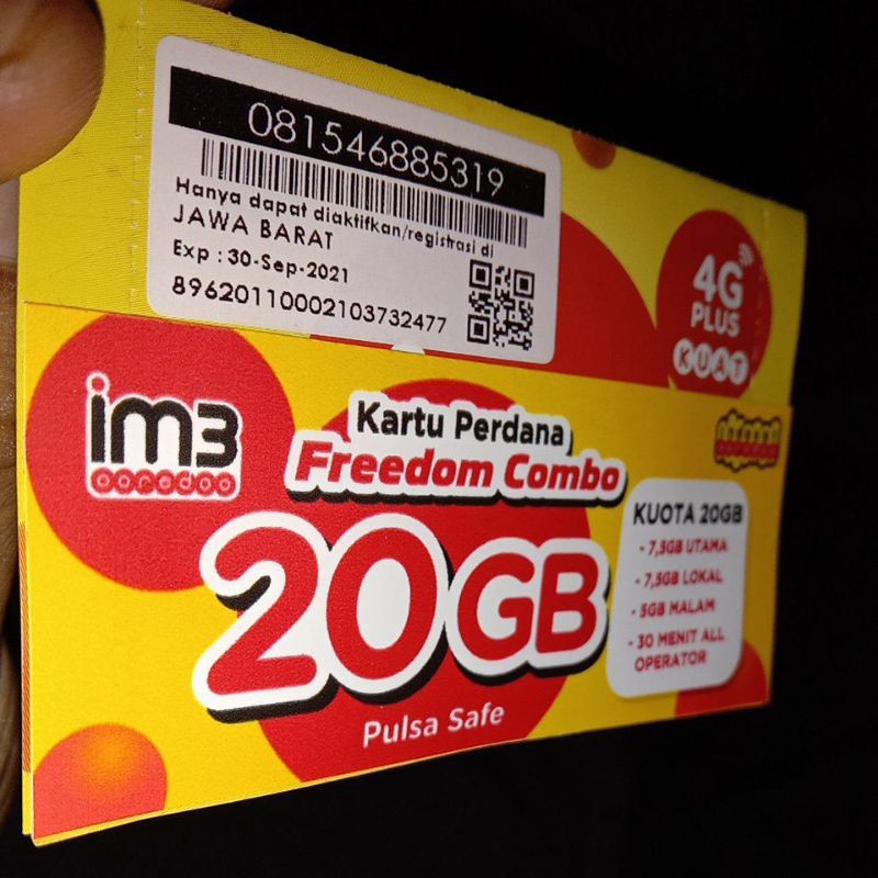 KARTU PERDANA FREEDOM COMBO 20GB IM3