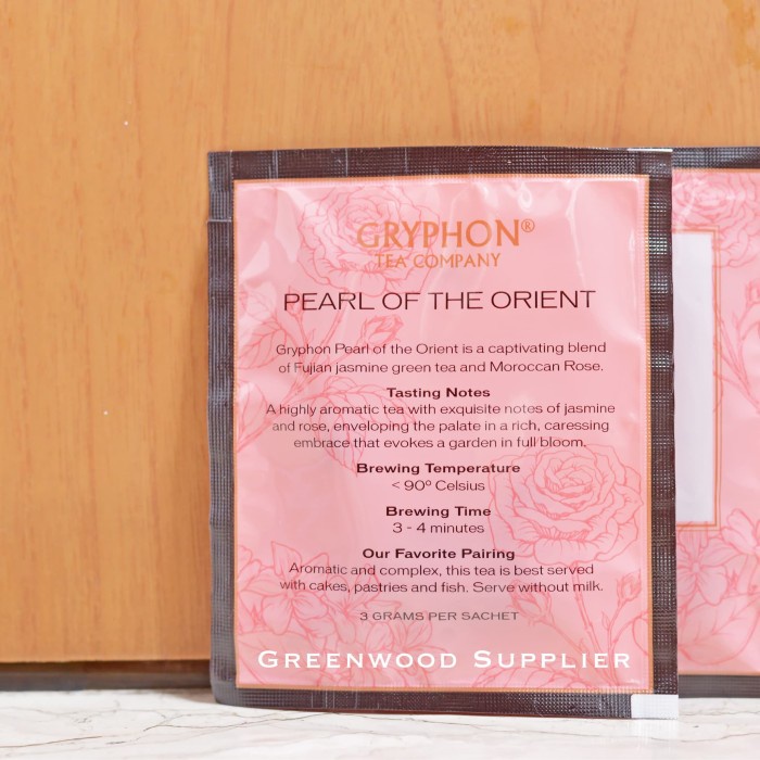 

TEH-DAUN- GRYPHON ARTISAN TEA - PEARL OF THE ORIENT - 1 SACHET -DAUN-TEH.